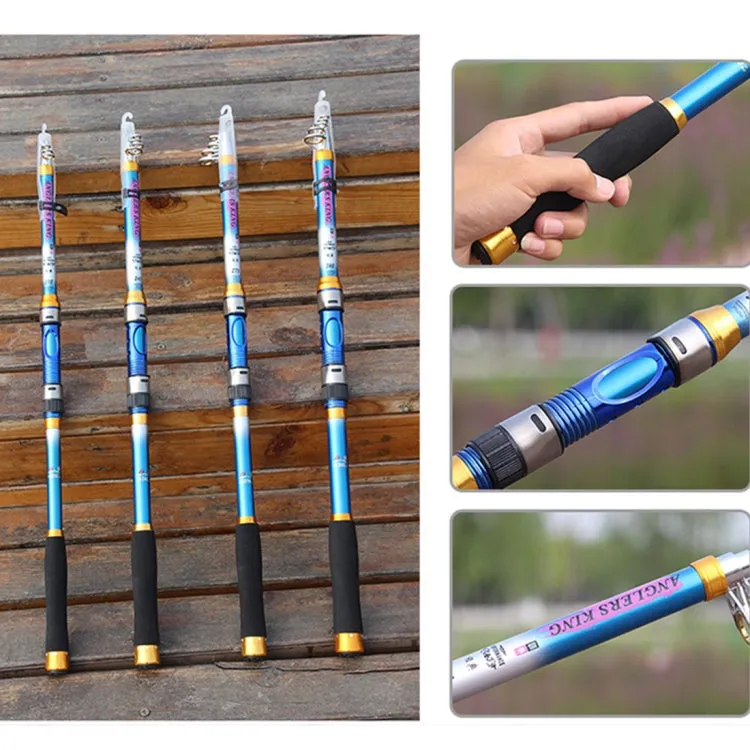 2.1m Carbon Pole Travel Portable Fishing Pole,Random Color Delivery