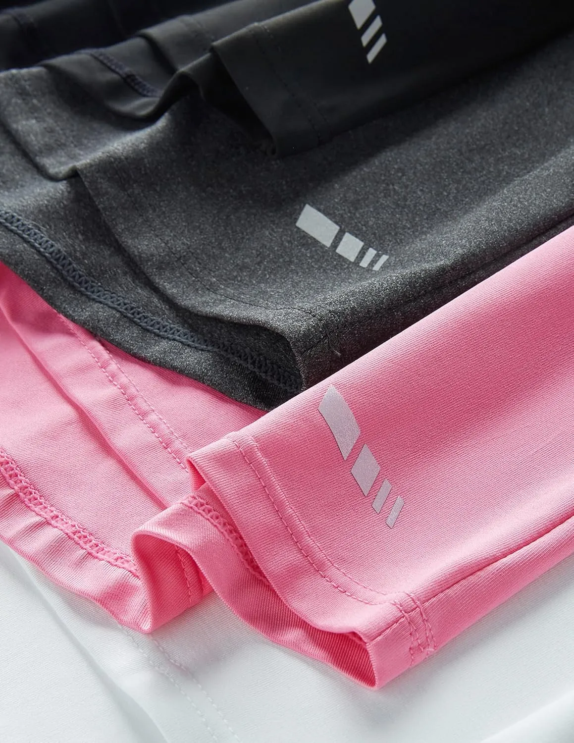 4 Pack: Youth Girls Athletic Shirts, Short Sleeve Dry Fit Apparel Tech Tshirts, Sports Activewear for Kids Teens