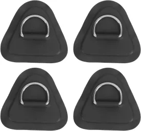 4 Pcs Inflatable Boat D Rings Patch, Surfboard D Rings Patch, Stainless Steel D Rings Pad for Inflatable Boats, Rafts, Vertical Paddle Boards, Etc