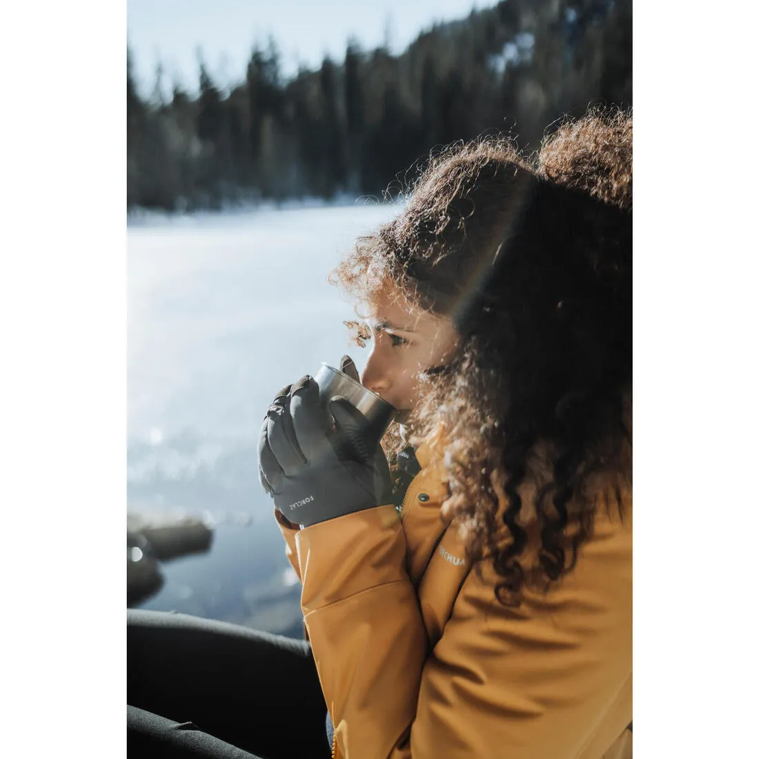 Adult mountain trekking windproof touchscreen gloves - MT900 grey