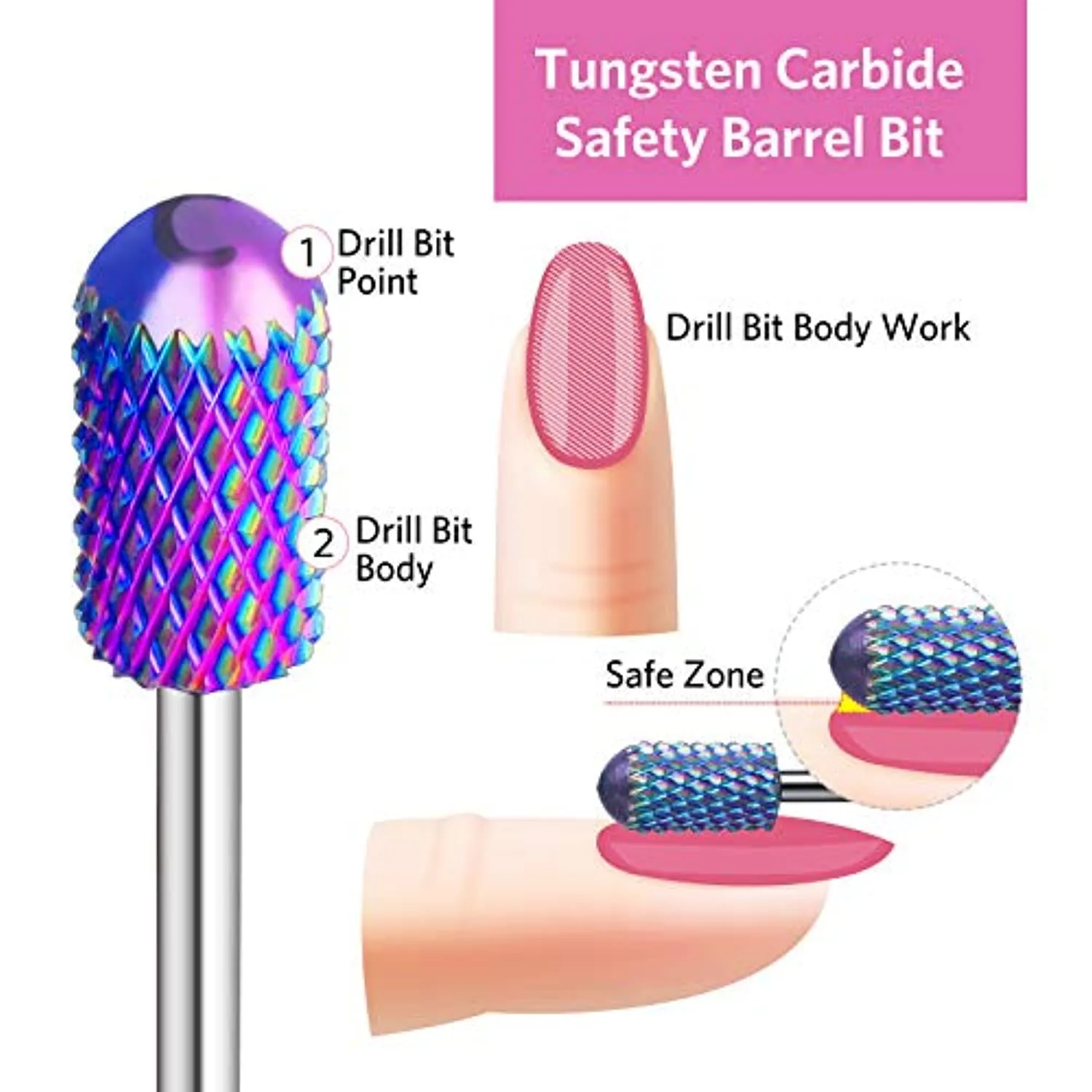 AIRSEE Portable Electric Nail Drill Professional Efile Nail Drill Kit for Acrylic   Tungsten Carbide Electric Nail Drill Bits Set for Acrylic Nails 3/32”