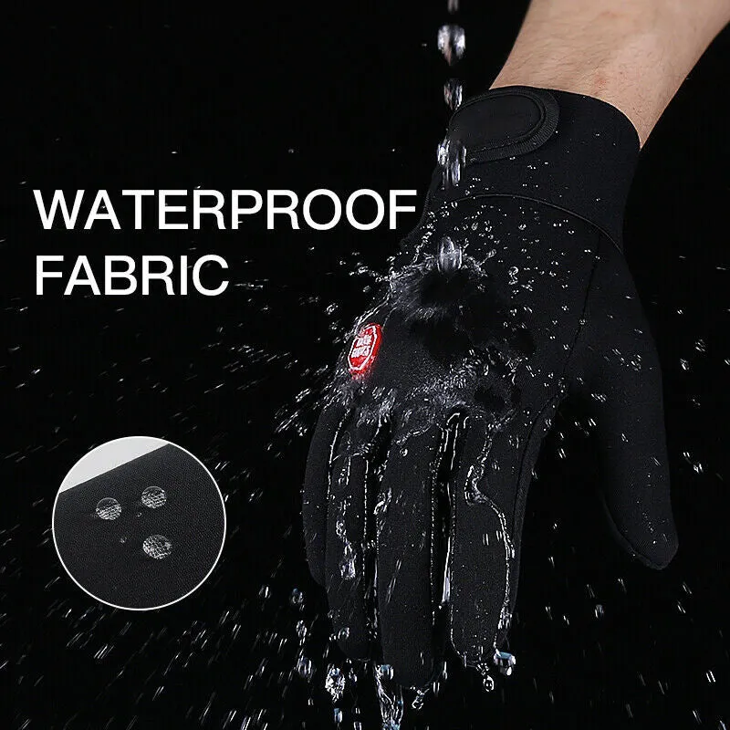 Anti-slip Thermal Touch Screen Zipper Gloves Mittens Winter Windproof Waterproof
