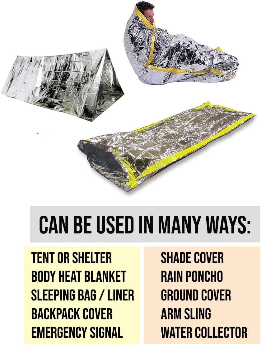 ASA TECHMED Emergency Mylar Thermal Blankets Bulk, Space Blanket Survival kit Camping Blanket, First Aid Kit for Outdoors, Survival, Hiking, Natural Disasters, First Aid, Marathons. 3 Pcs