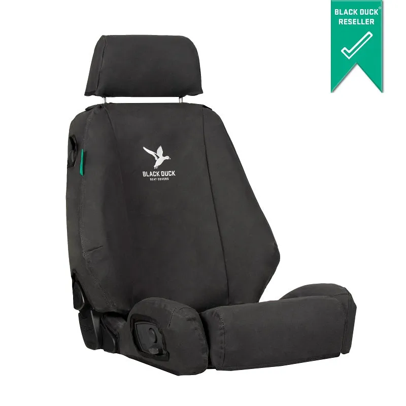 Black Duck Canvas Seat Covers Grammer MSG12 and MSG 20 seats with Short Back Black