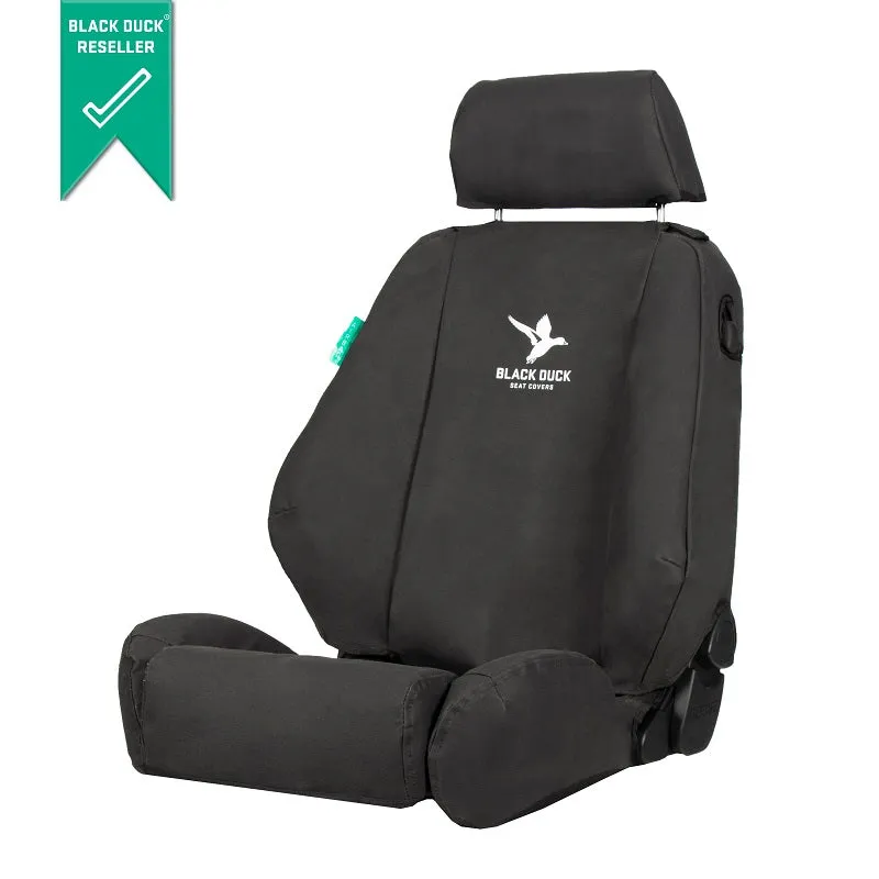 Black Duck Canvas Seat Covers Grammer MSG12 and MSG 20 seats with Short Back Black