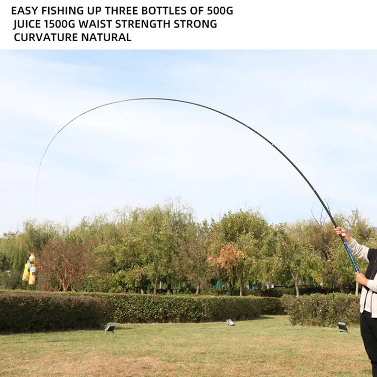 Carbon Short Section Fishing Rod Short Section Positioning Handle Rod, Length: 6.3m(Black)
