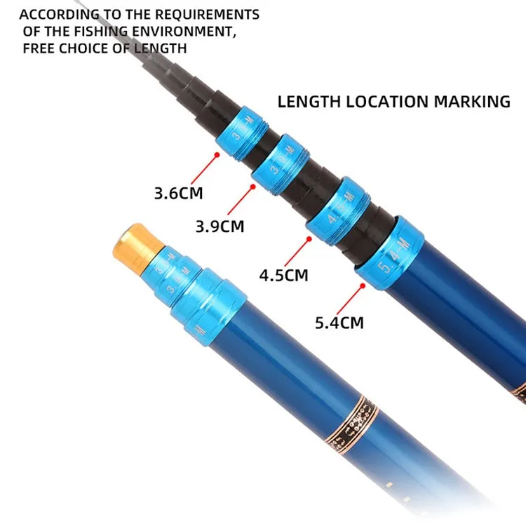 Carbon Short Section Fishing Rod Short Section Positioning Handle Rod, Length: 6.3m(Black)