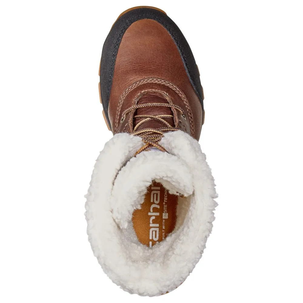Carhartt Pellston Insulated Waterproof Winter Boots for Ladies - Red Brown Full Grain Leather - 7.5M