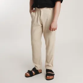 (Color of the Year 2025) Stretchable Waffle Pants - Beige