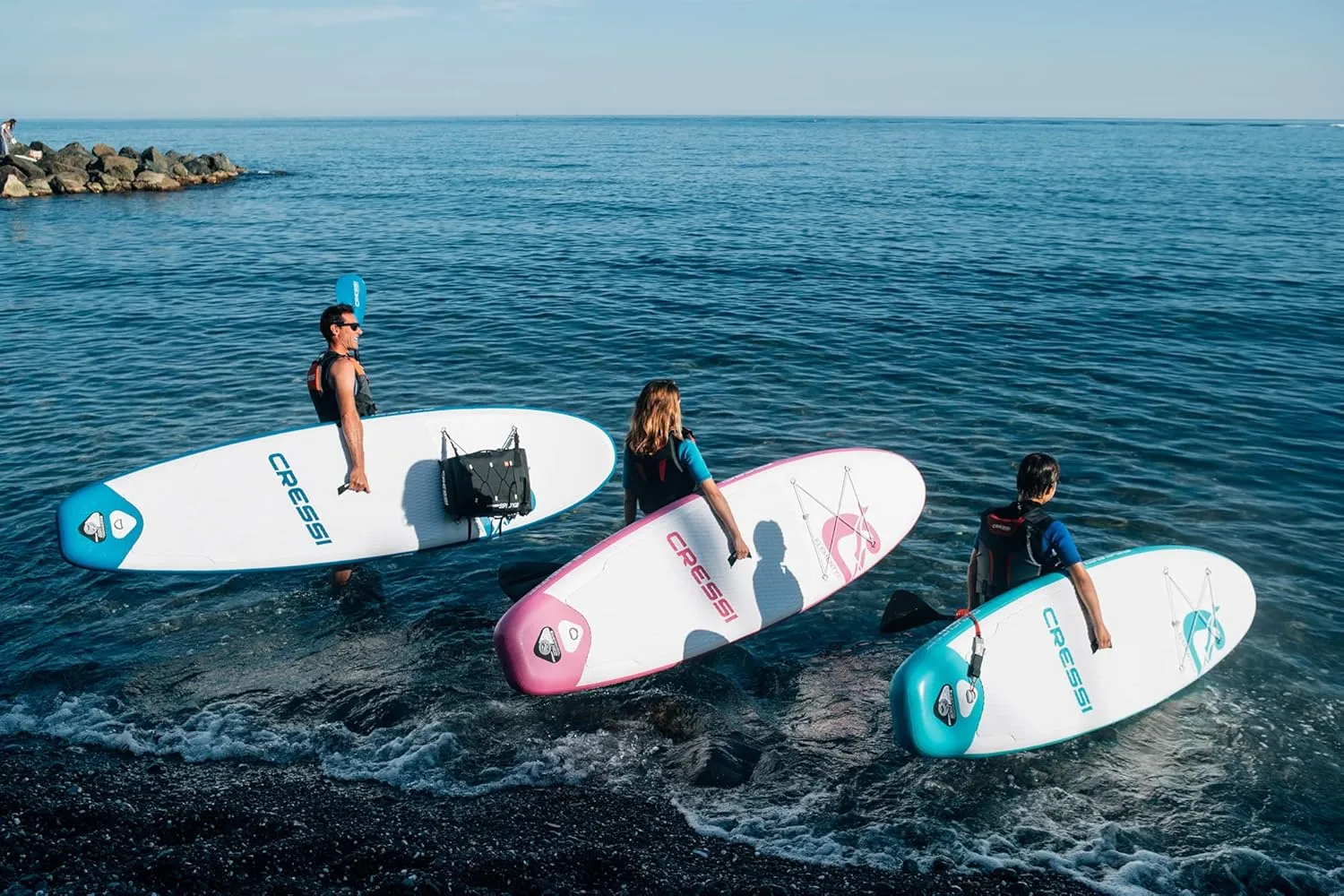 Cressi Inflatable Stand Up Paddle Board Set - Pump, Paddle, Backpack, included - Double Wall Construction - Different Sizes - Up to 264 lb Load - Element: Designed in Italy by Cressi
