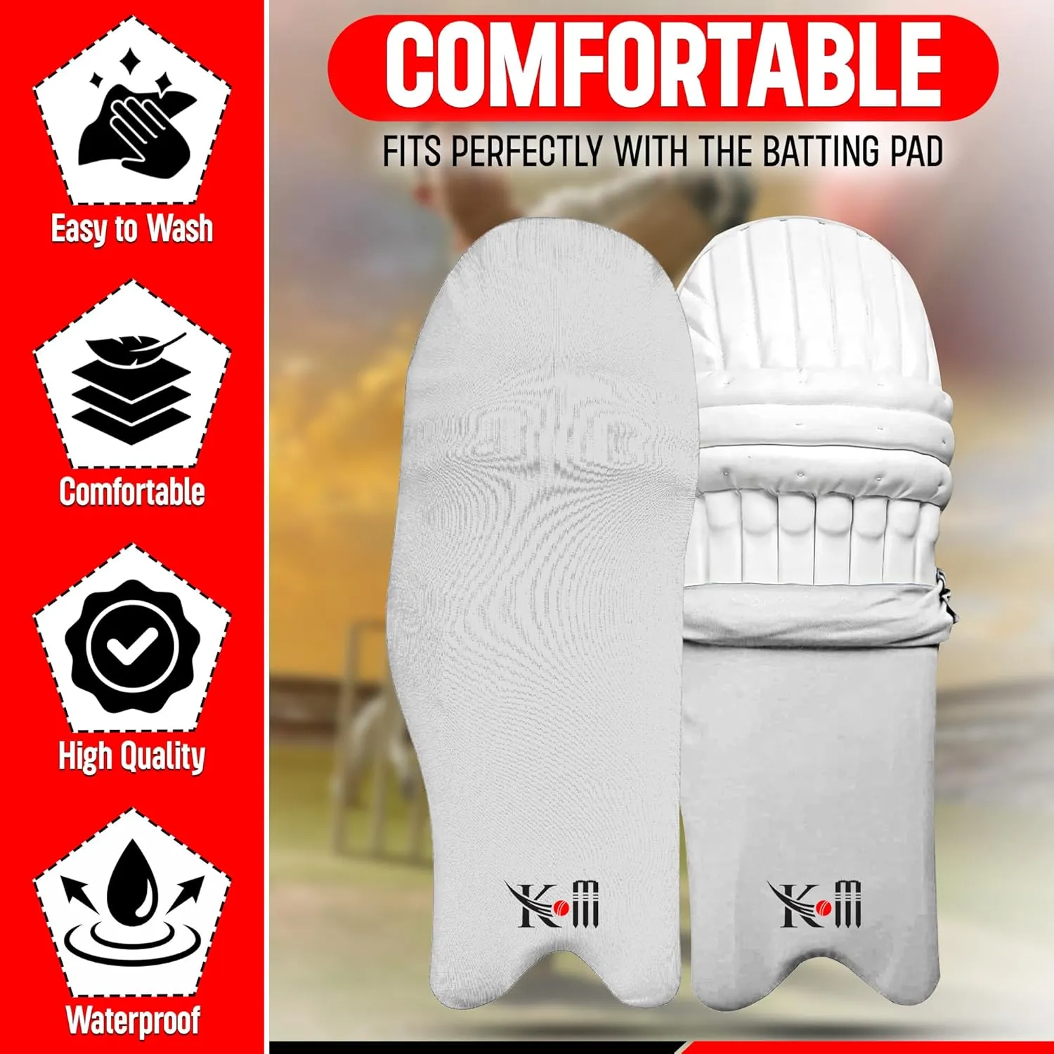 Cricket Batting Pads Covers ??Waterproof, Durable & Stretchable ??Protects Leg Guards from Dirt & Wear ??Ideal for Training & Matches ??One Size Fits Most (Pair)