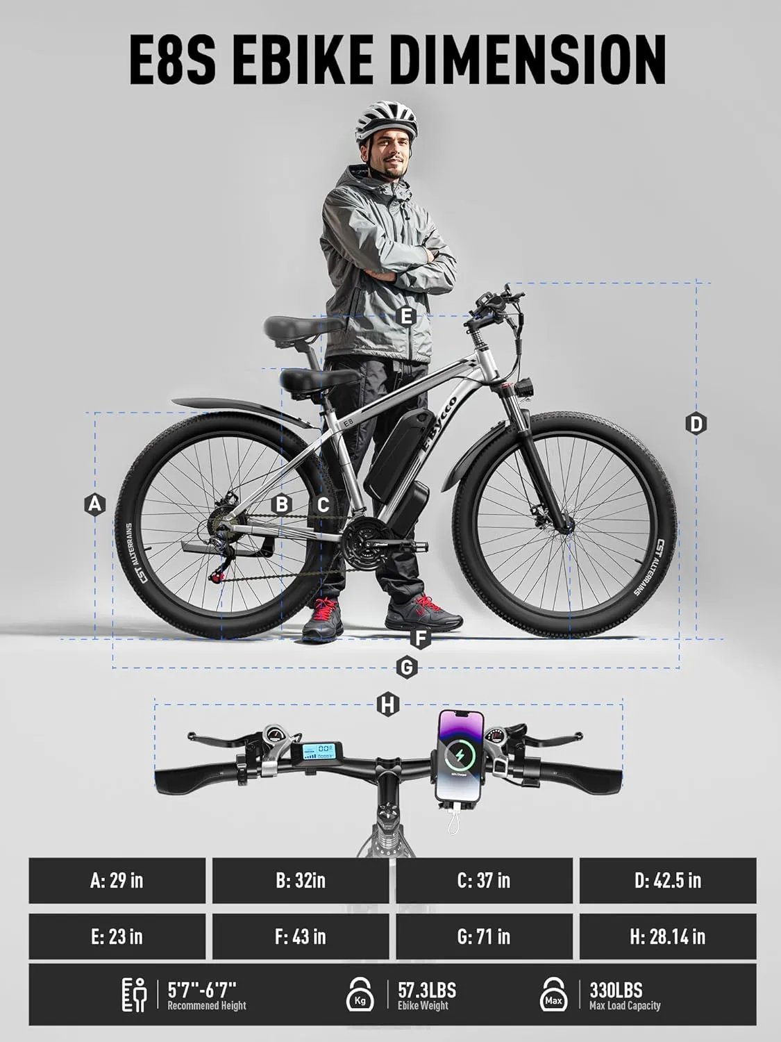 EBycco 29 Electric Bike for Adults, 48V 17.5AH Battery, 750W Peak 1000W Electric Mountain Bike, Up to 70 Miles 34MPH Ebike with 21-Speed, Electric Bicycle E-Bike for Commuter, UL 2849 Certified