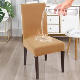 Elastic Stretchable Water Resistant Dining Chair Cover, Camel