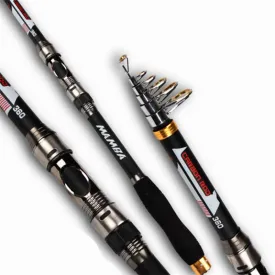 Fishing Rods Telescopic Portable  - Carbon Fiber in 5 varied sizes from 2.1M/6.8ft to 3.6M/11.8ft
