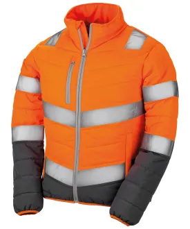 Fluorescent Orange/Grey - Women's soft padded safety jacket