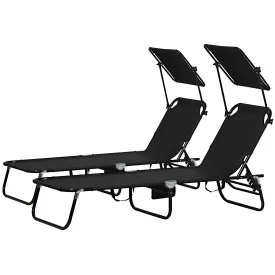 Folding Chaise Lounge Pool Chairs Outdoor Sun Tanning Chairs Reclining Back Steel Frame & Breathable Mesh for Beach Yard Patio Black