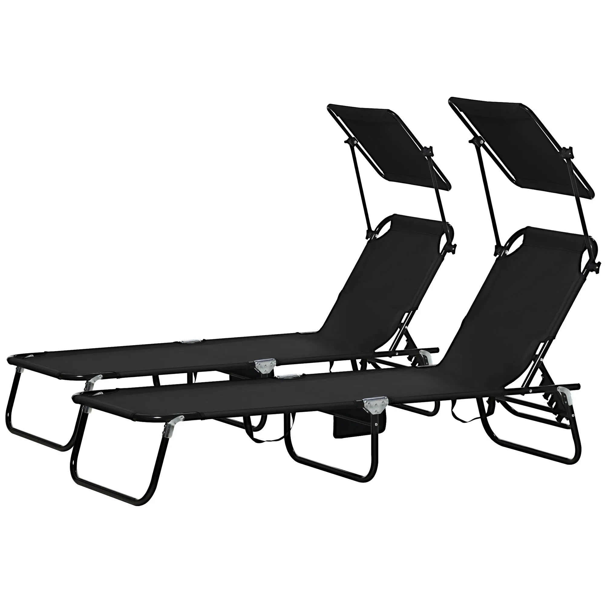 Folding Chaise Lounge Pool Chairs Outdoor Sun Tanning Chairs Reclining Back Steel Frame & Breathable Mesh for Beach Yard Patio Black