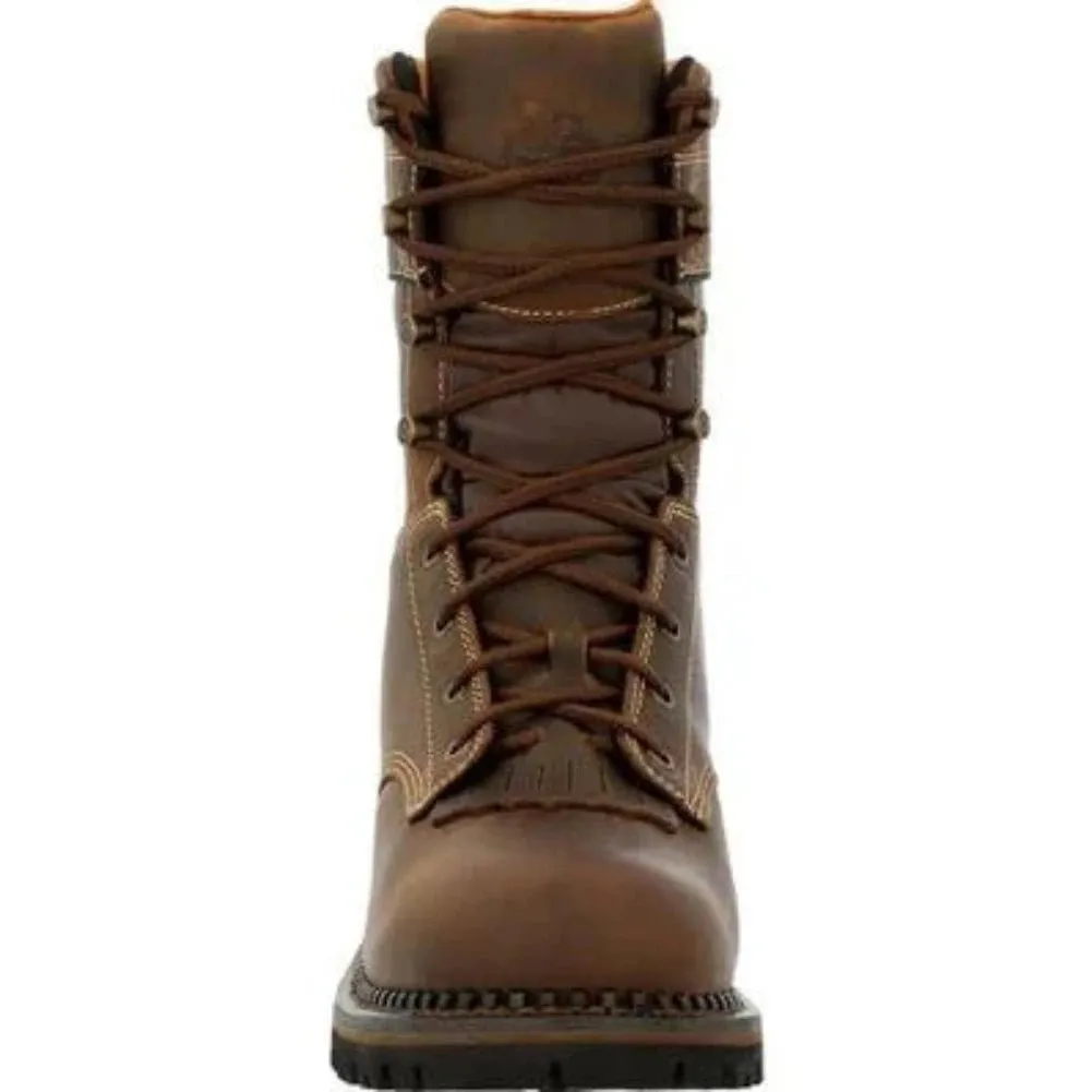 Georgia Boot Amp Lt Logger Men's Toe Insulated Waterproof Work Boots Gb00491 In Brown