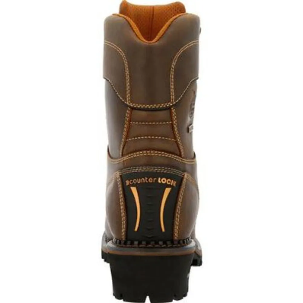 Georgia Boot Amp Lt Logger Men's Toe Insulated Waterproof Work Boots Gb00491 In Brown