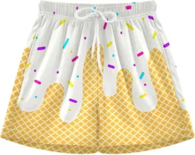 Ice Cream Shorts Baseball Parent-Child Clothing Boy Girl Man Woman Summer Ice Cream Baseball Shorts with Pockets