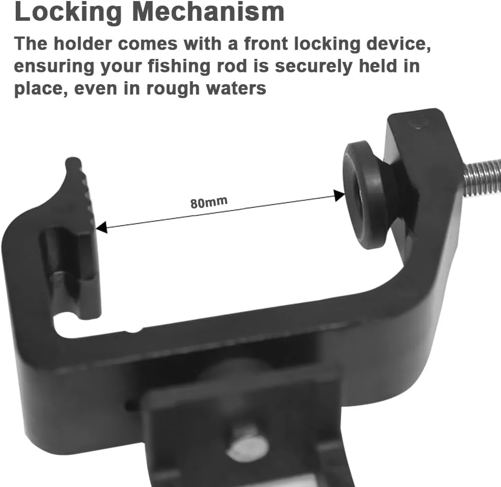 Inflatable Boat Fishing Accessory Dinghy Raft Fishing Tool Fishing Rod Holder Canoes Kayak Fishing Rod Fixer Angle Adjustable Fishing Rod Bracket
