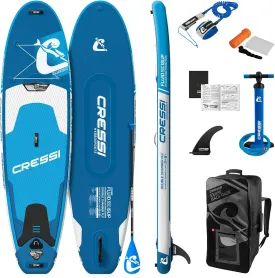 Inflatable Stand Up Paddle Board Set - Pump, Paddle, Backpack, Included - Double Chamber Construction - 10' 2" Fluid: Designed in Italy by Cressi