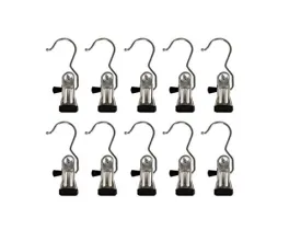 Kitchen Storage Metal Clothes Hanger Pins Boot Hanger-Decorative Shower Curtain Hooks or Multipurpose Hanger large Clip Hooks for Laundry Hooks Shoes/Scarves/curtain or Hanging Photos Set of 10