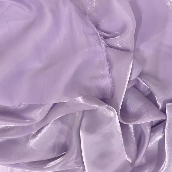 Lavender Crystalized Reflective Liquid Silk Chiffon Fabric