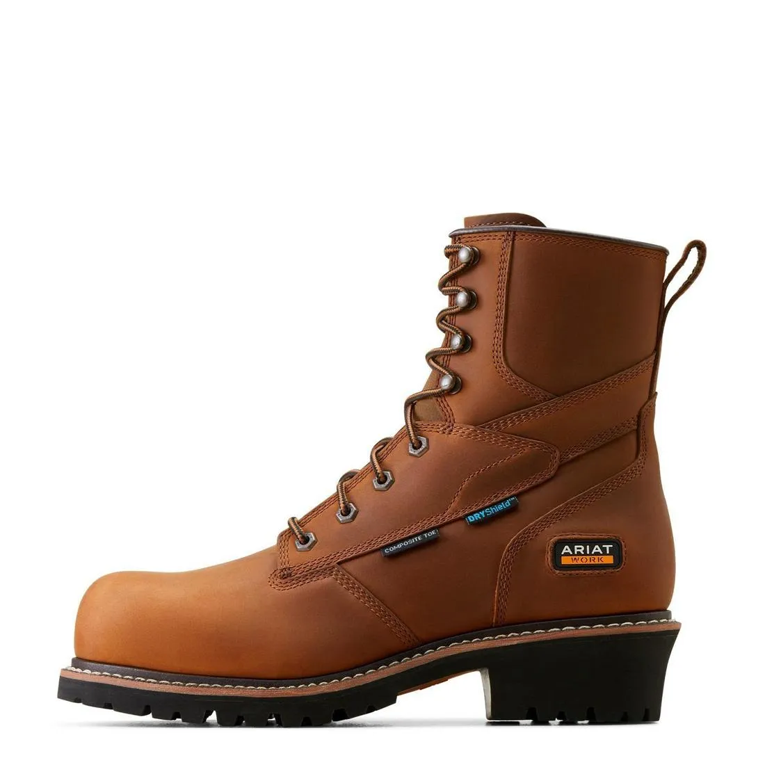 Logger Shock Shield Composite-Toe Waterproof Work Boot Copper Brown