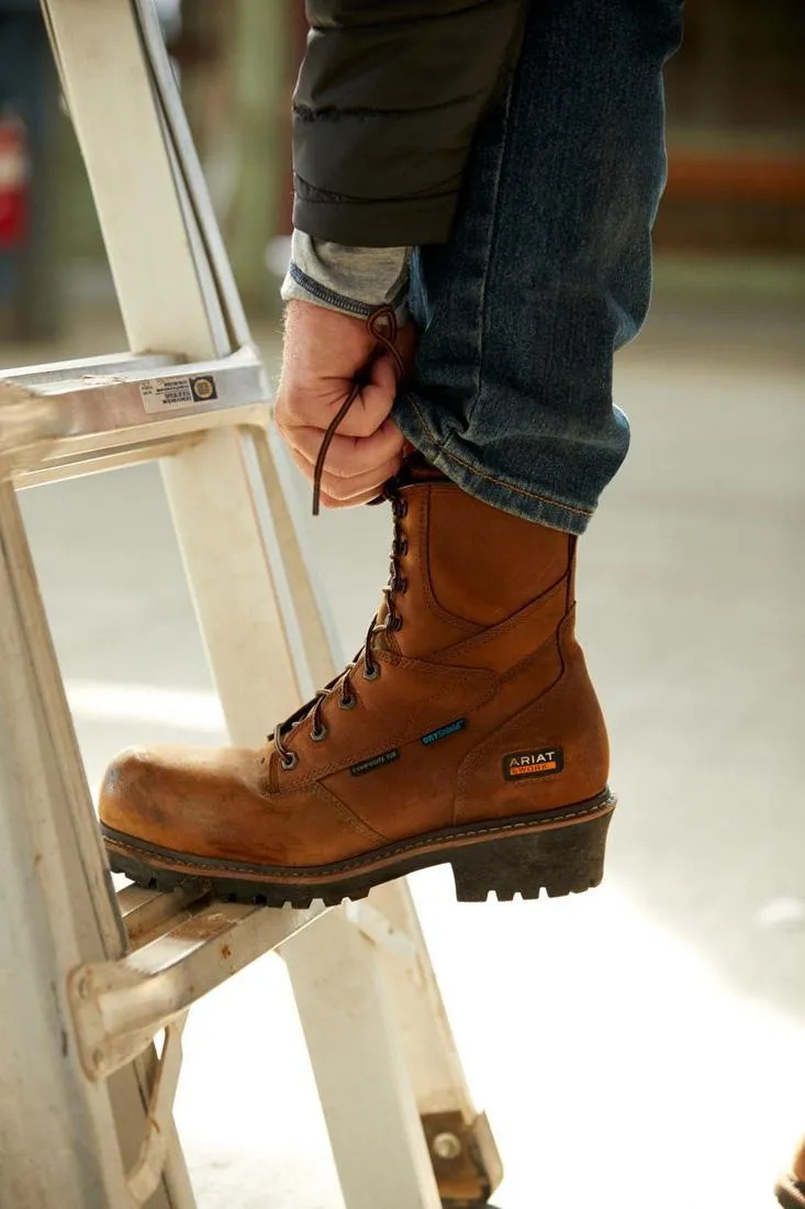 Logger Shock Shield Composite-Toe Waterproof Work Boot Copper Brown
