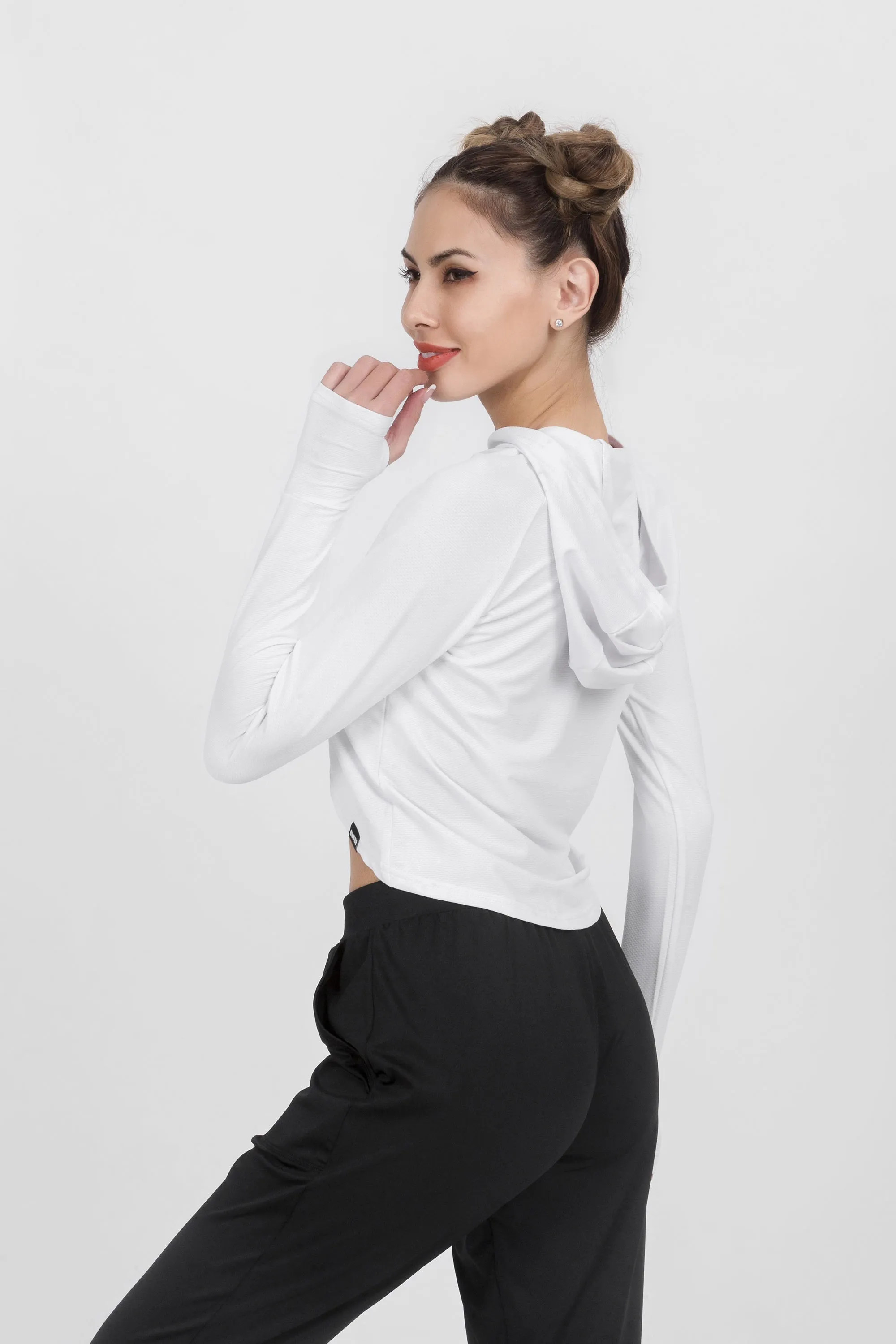 Loose Fit Cropped Workout Hoodie