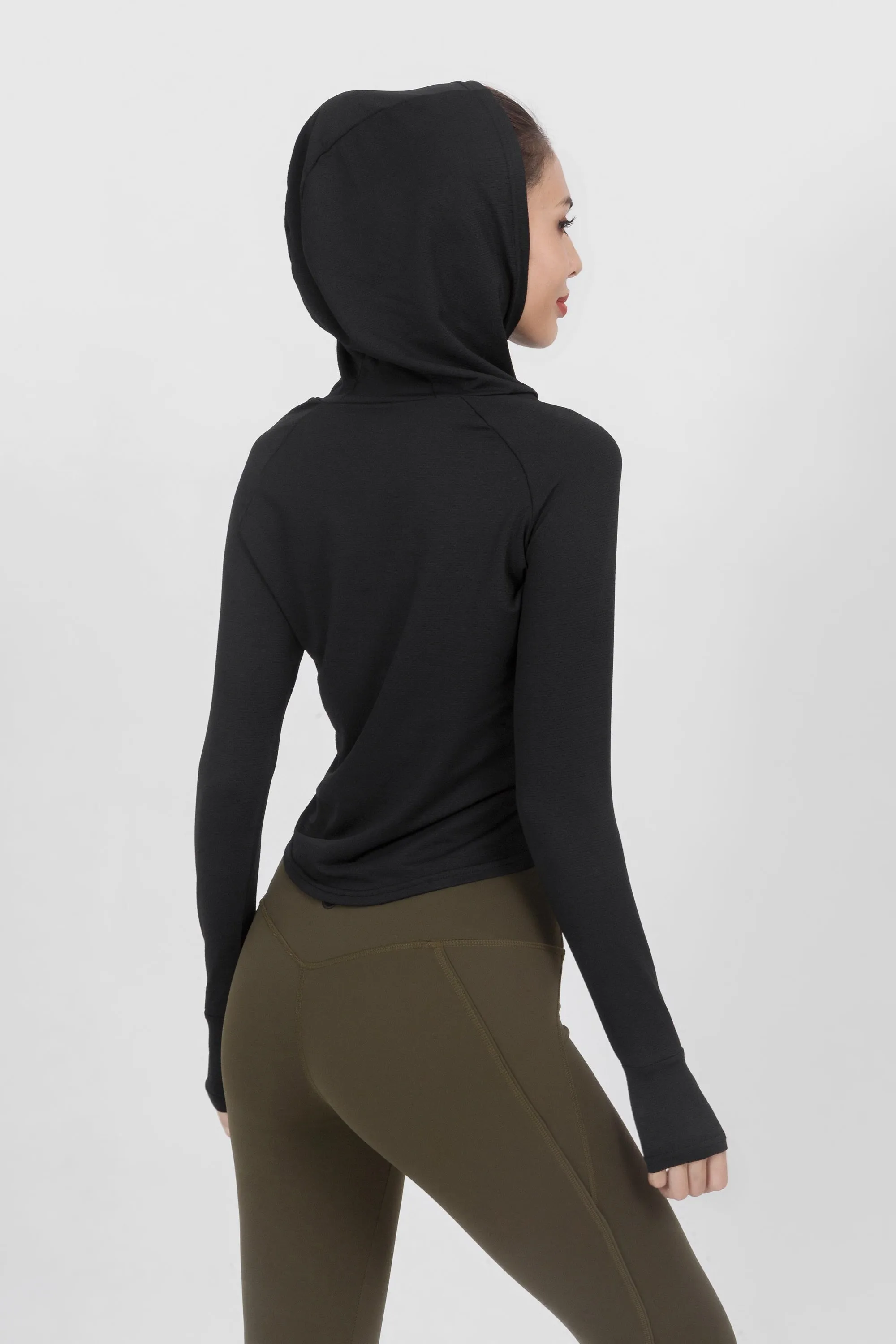 Loose Fit Cropped Workout Hoodie