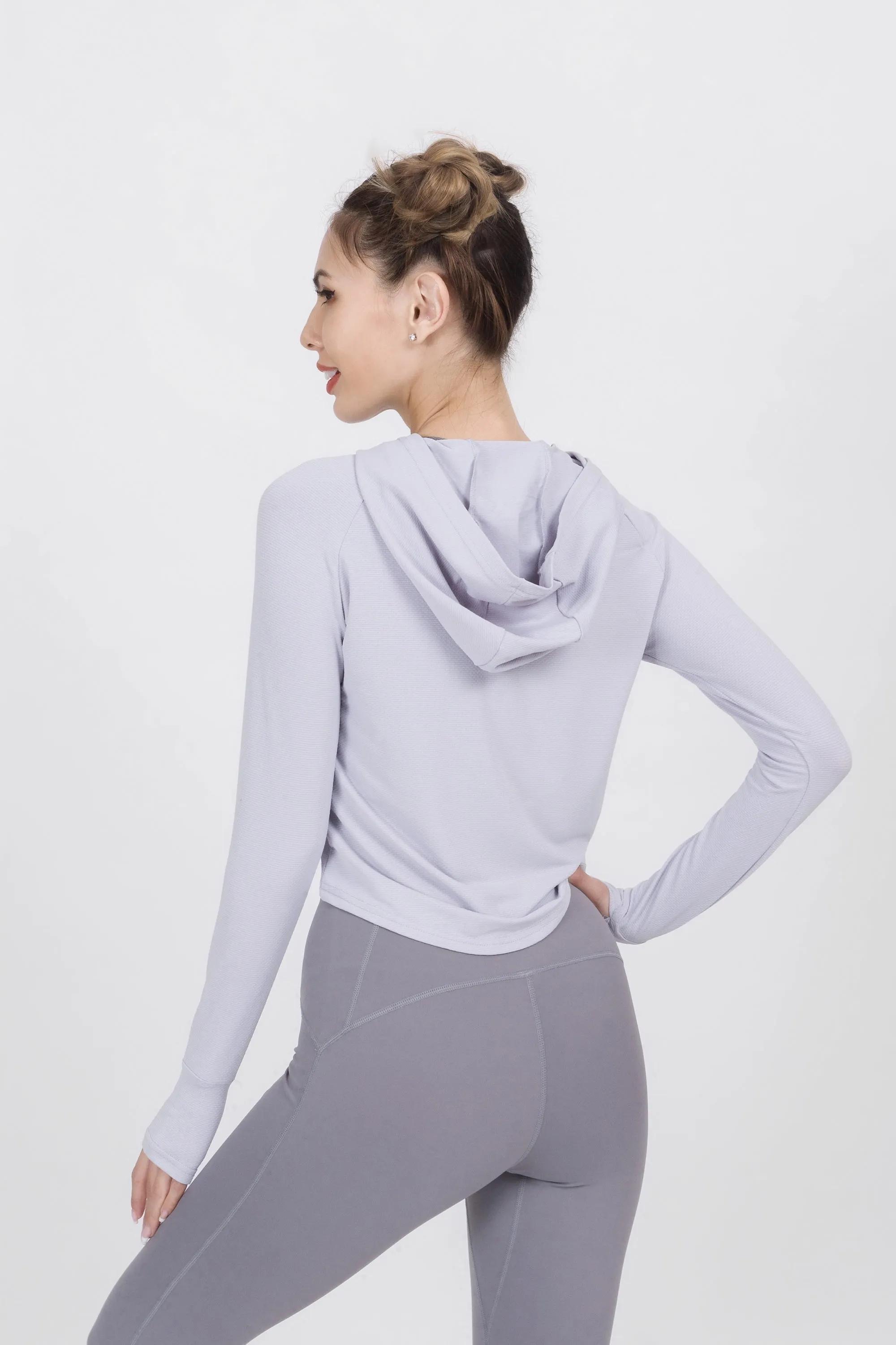 Loose Fit Cropped Workout Hoodie