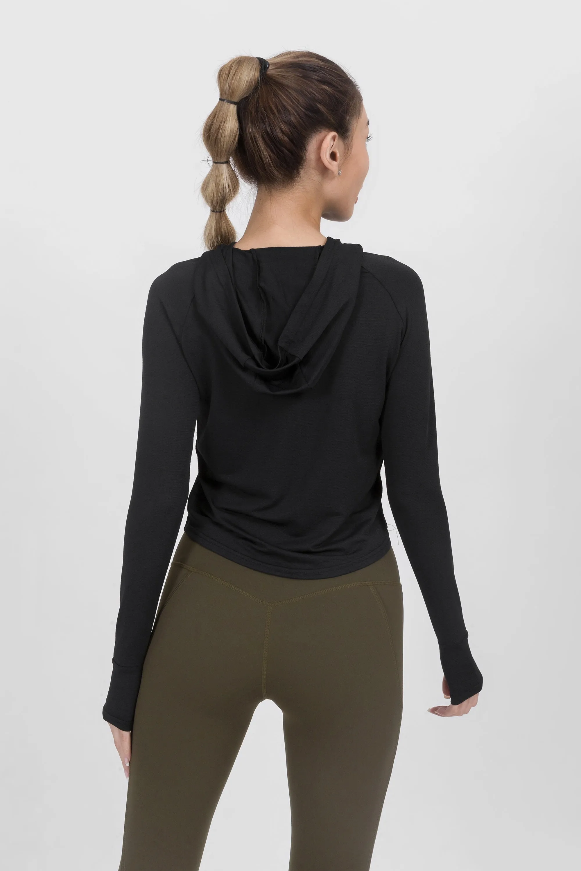 Loose Fit Cropped Workout Hoodie