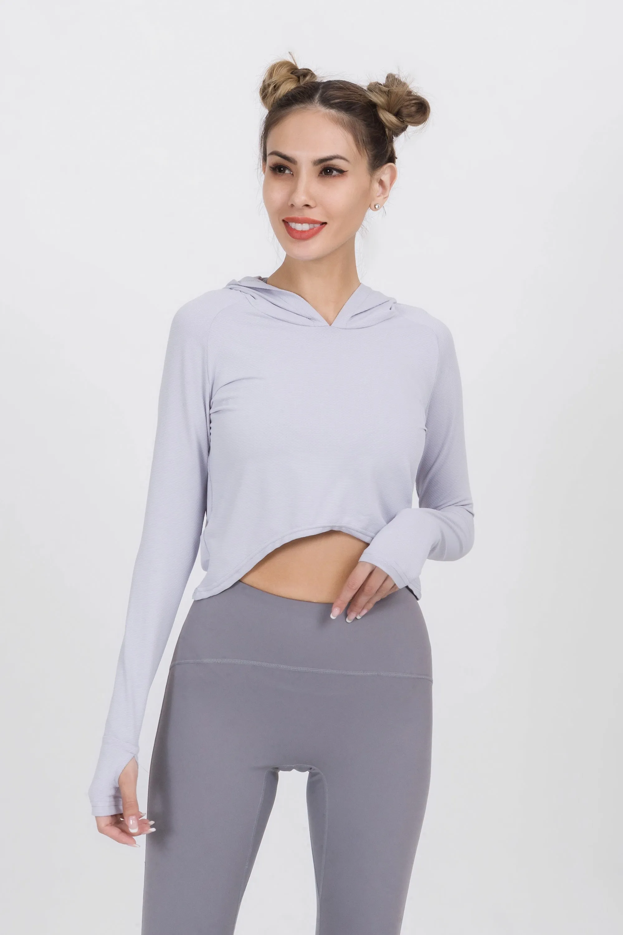 Loose Fit Cropped Workout Hoodie