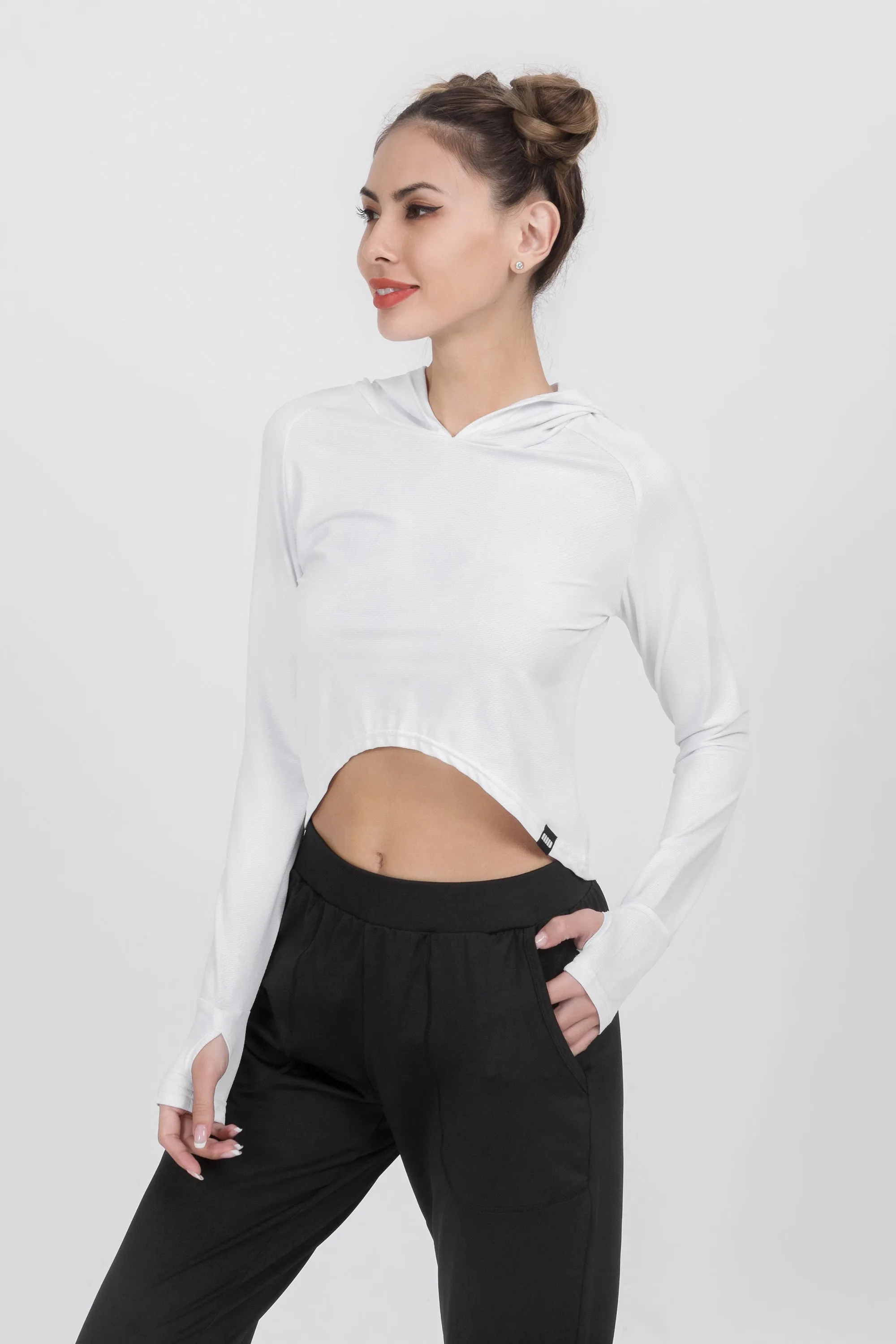 Loose Fit Cropped Workout Hoodie
