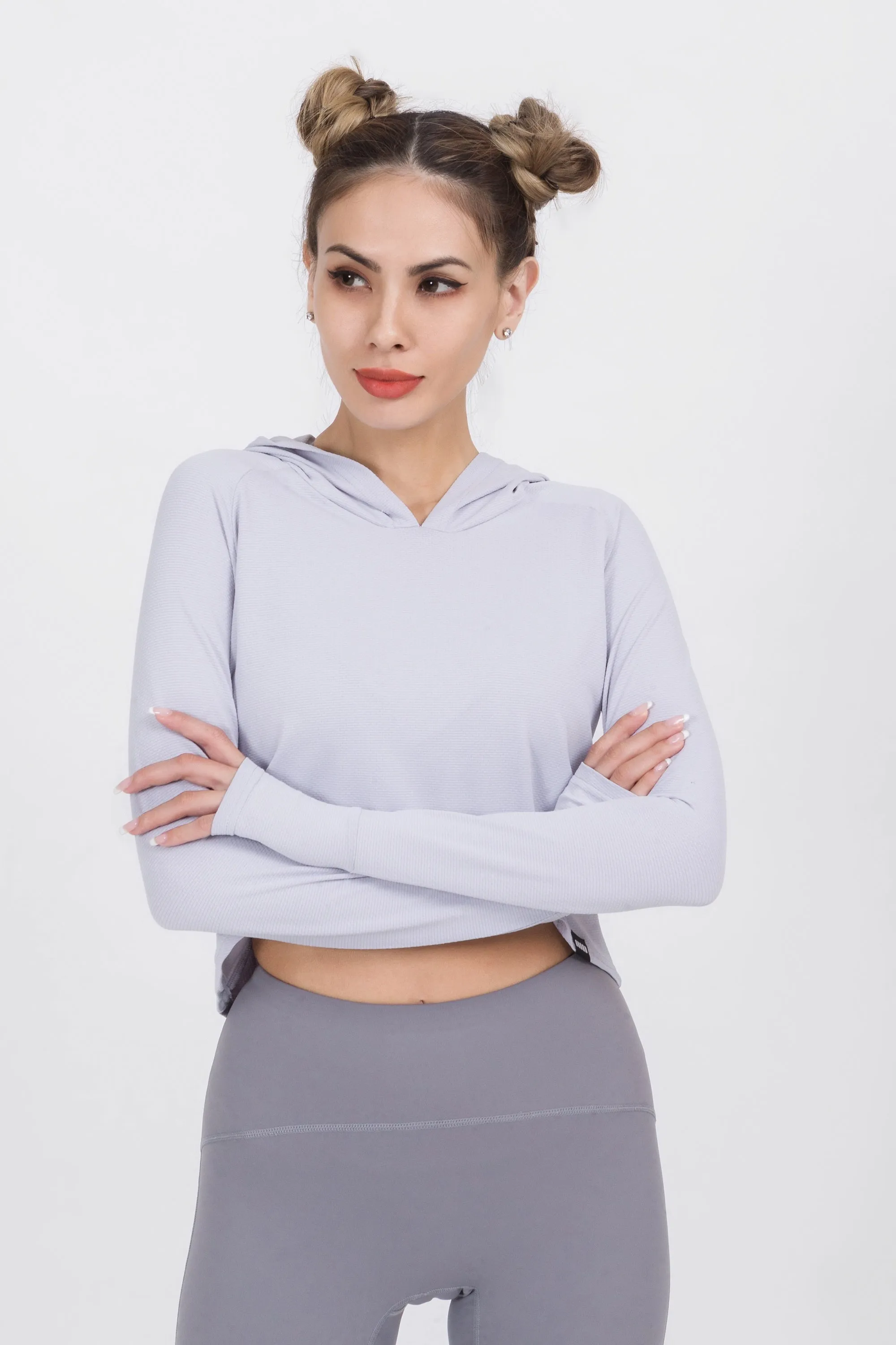 Loose Fit Cropped Workout Hoodie