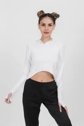 Loose Fit Cropped Workout Hoodie