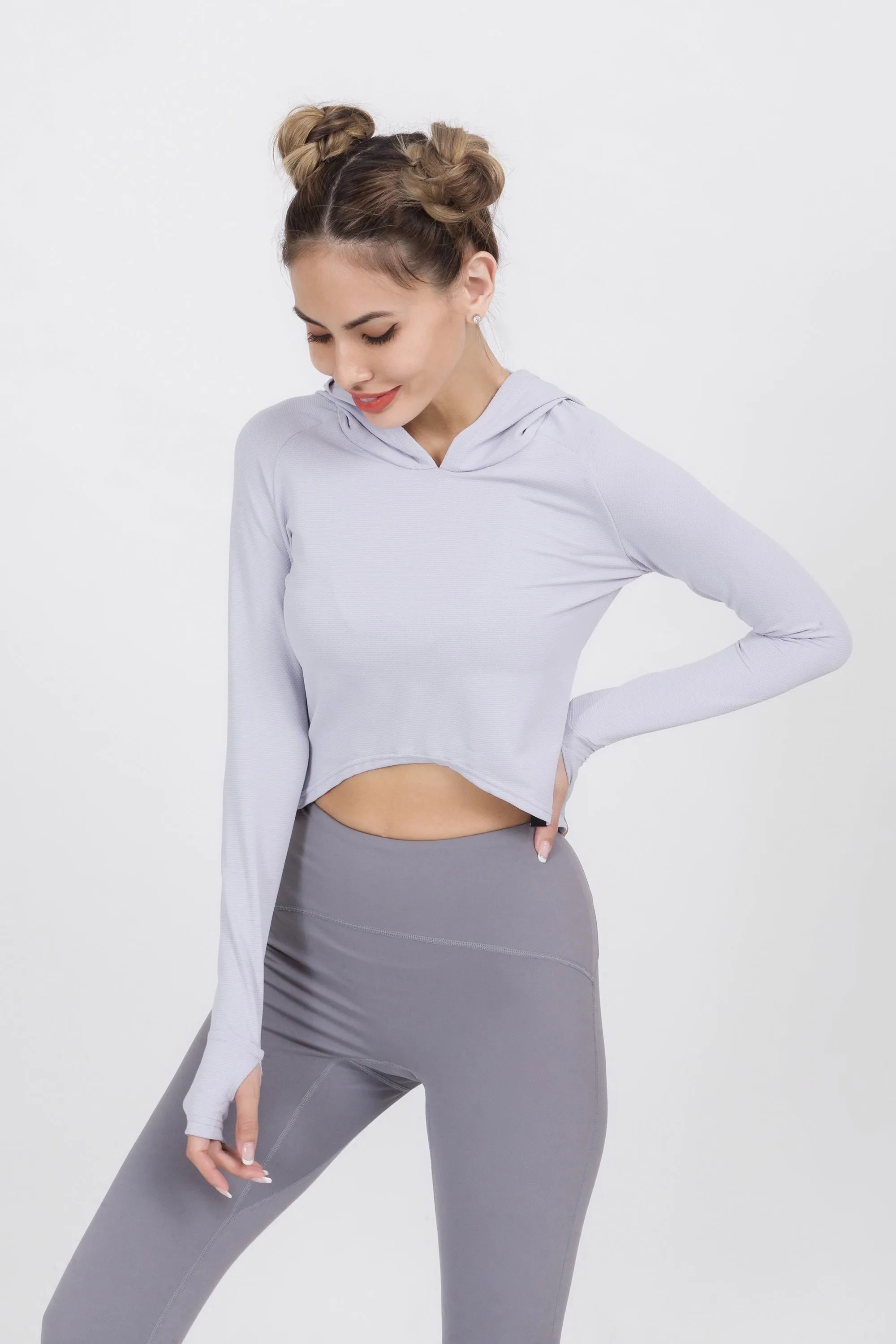 Loose Fit Cropped Workout Hoodie