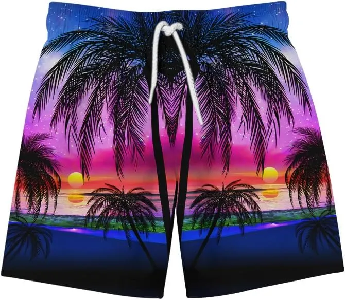 Men's Beach Shorts with Elastic Waistband Vacation & Summer Outdoor Activities