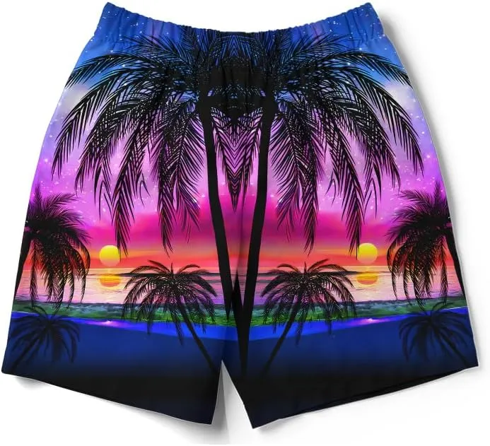 Men's Beach Shorts with Elastic Waistband Vacation & Summer Outdoor Activities