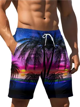 Men's Beach Shorts with Elastic Waistband Vacation & Summer Outdoor Activities