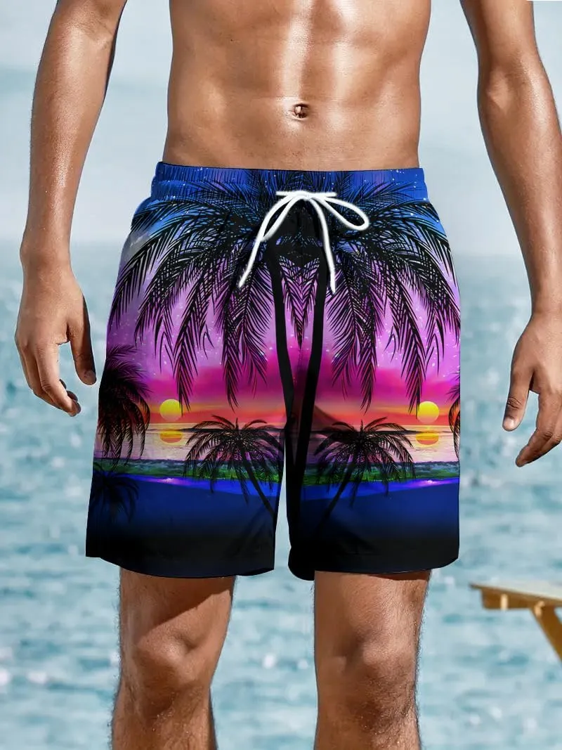 Men's Beach Shorts with Elastic Waistband Vacation & Summer Outdoor Activities