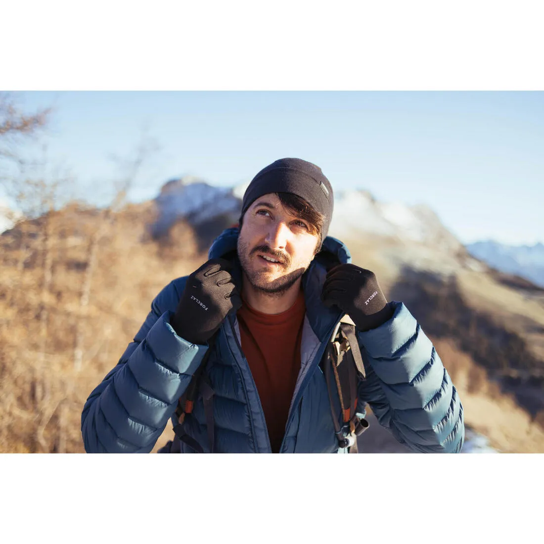 Mountain trekking tactile stretch gloves - MT500 - black