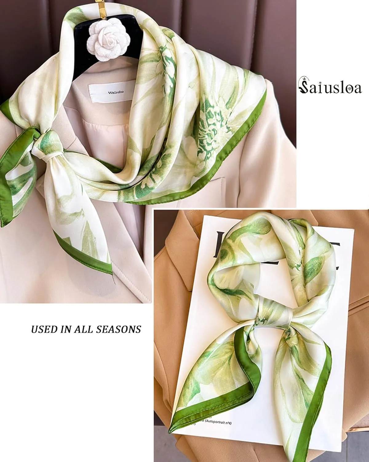 Neck Scarf For Womens Silky Head Scarves Hair Bandanas Square Scarf Fashion Accessories lightweight