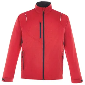 North End Men's Flame Red Sustain Lightweight Dobby Jacket with Print