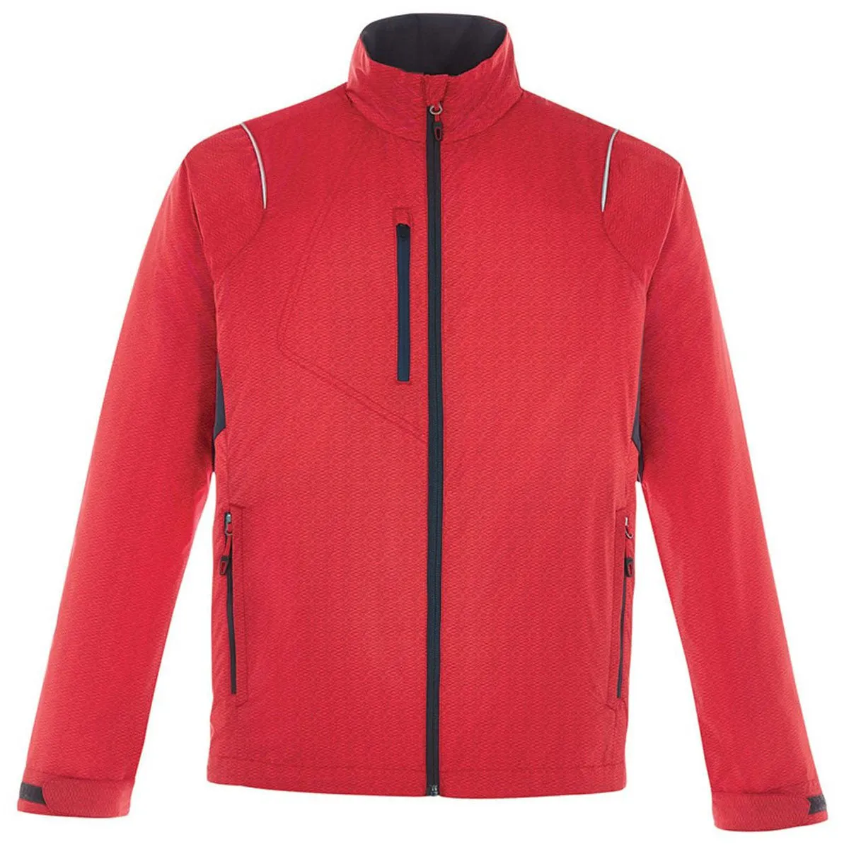 North End Men's Flame Red Sustain Lightweight Dobby Jacket with Print