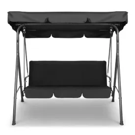 Outdoor Steel Swing Chair - Black (1 Box)