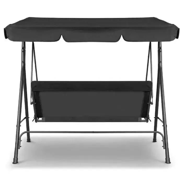 Outdoor Steel Swing Chair - Black (1 Box)