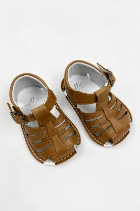 "Luis" Brown Leather Sandals